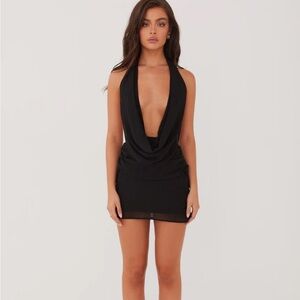 NWT Peppermayo Exclusive - Elysia Chiffon Mini Dress - Black